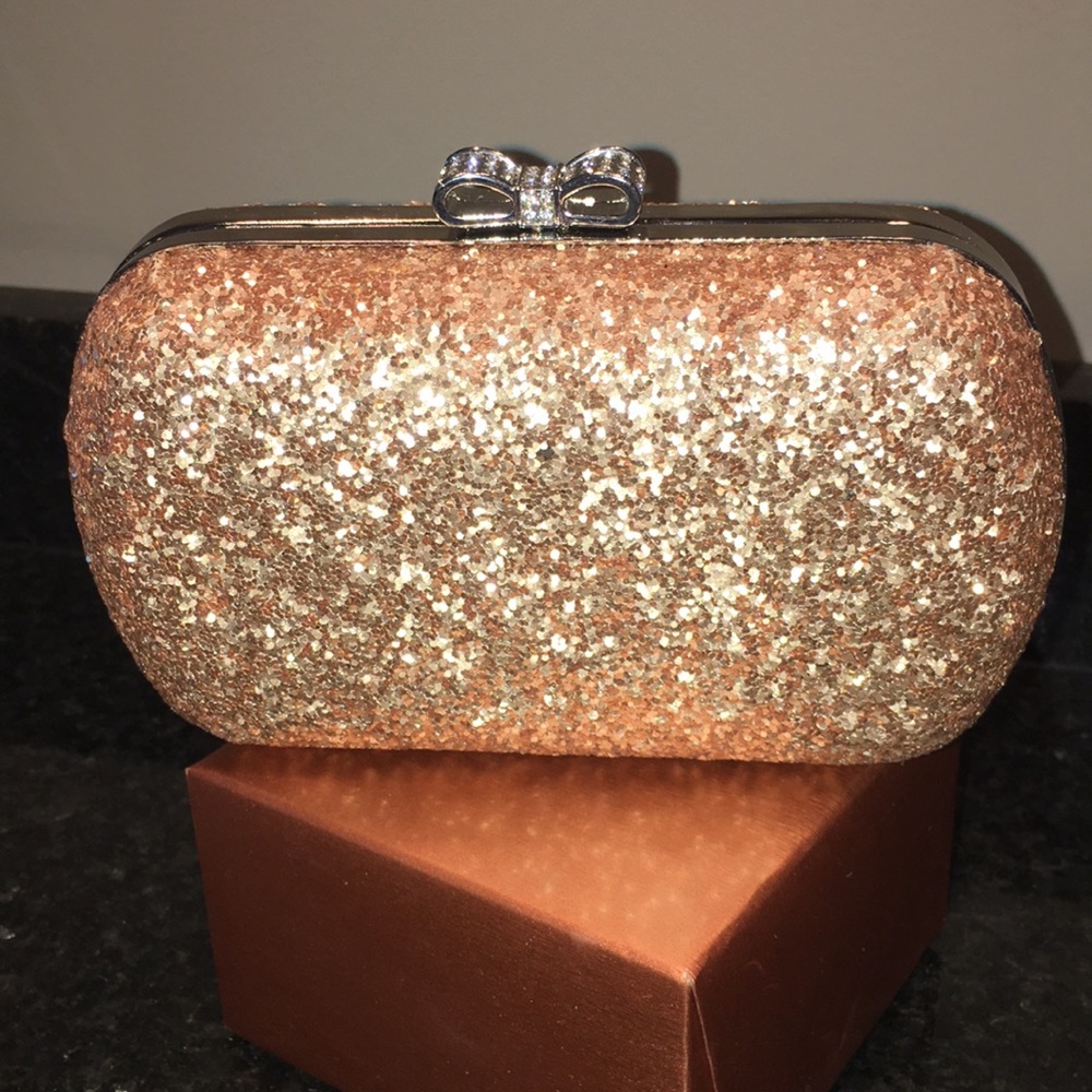 Gold Glitter Claire’s Fancy Clutch Purse 👛